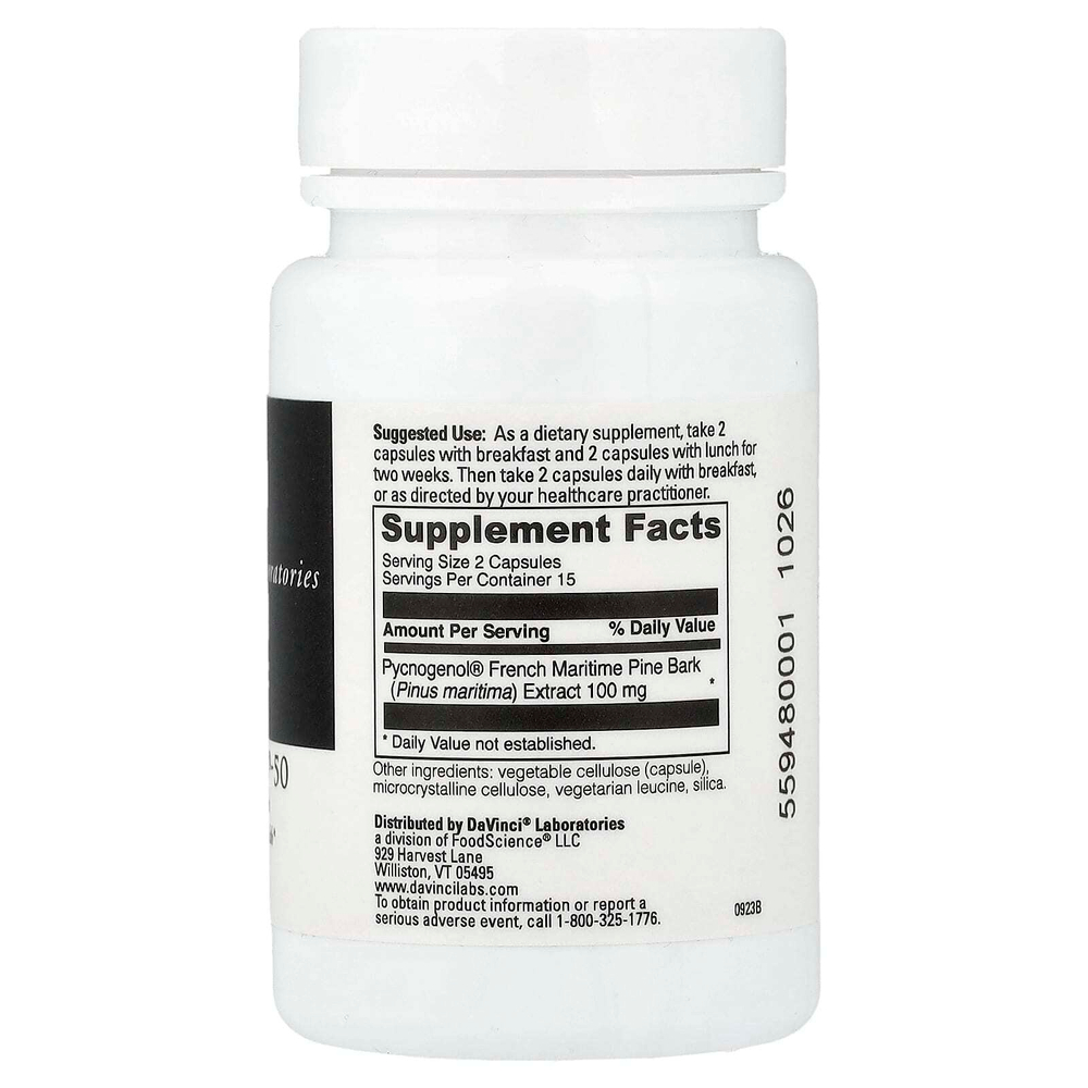 DaVinci Laboratories, Pycnogenol®-50, 50 мг, 30 капсул