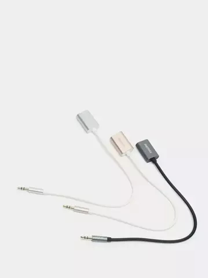 Разветвитель 3.5mm audio jack *2 25см RL-S20(remax) gold