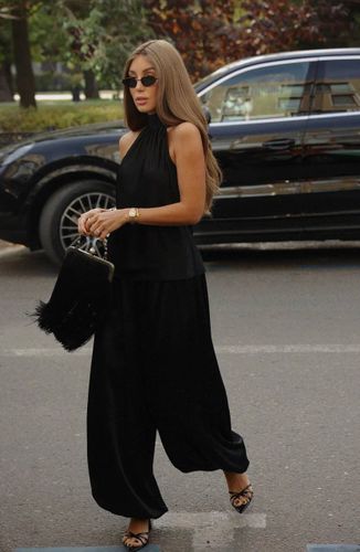 Брюки алладины в черном цвете