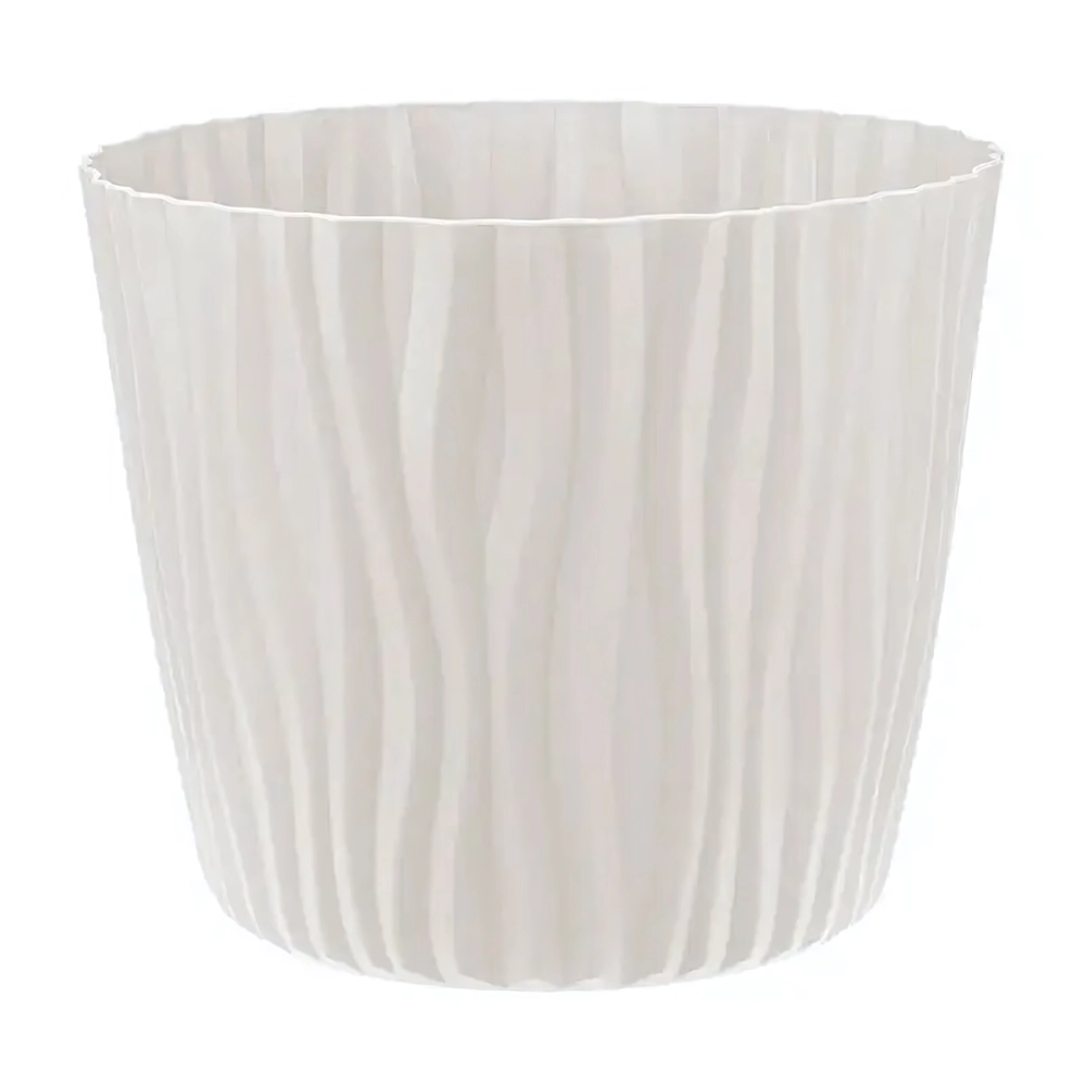 Кашпо ВОЛНА D250мм 8л с вкладышем Кремовый (комплект 8 шт)