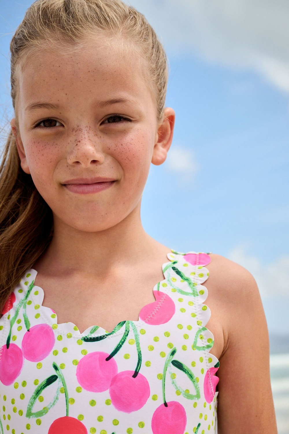 Купальник слитный для девочки Next E76-801, Розовый, Салатовый