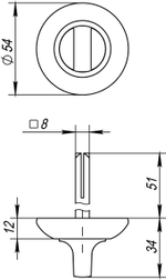 Ручка поворотная BKW8.R.RM54 (BKW8 RM) SG/GP-4 матовое золото/золото