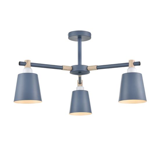 8098/3C MODERNI LN26 344 синий/синий металл, дерево/металл Люстра потолочная Е27 3*60W 220V ROSALINA