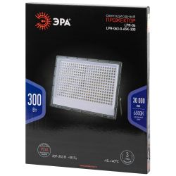 Прожектор светодиодный уличный ЭРА PRO LPR-063-0-65K-300 300Вт 6500K КСС Г 90° IP65 серый поликарбонат гарантия 3 года | Прожекторы PRO