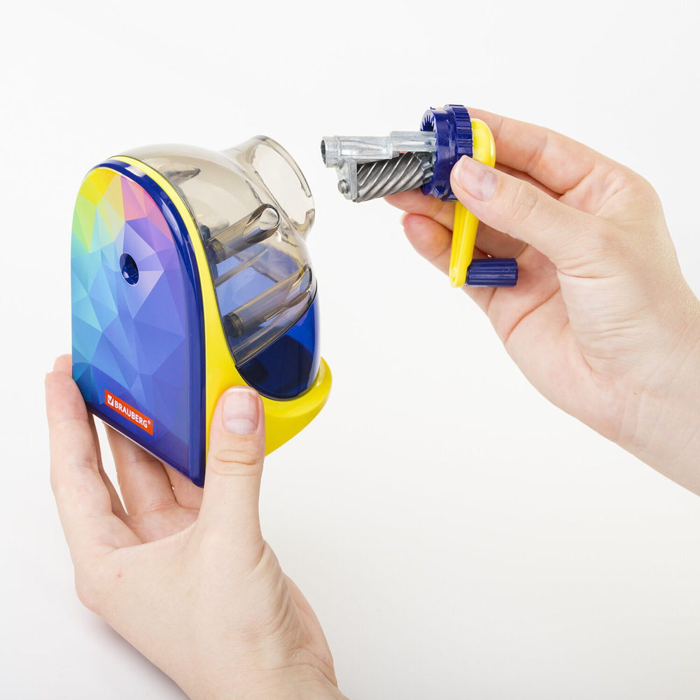 Точилка механическая BRAUBERG "MULTICOLOR" корпус с печатью (2 штуки в упаковке)