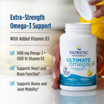 Nordic Naturals, Ultimate Omega Xtra, высокоэффективные омега-3 кислоты, со вкусом лимона, 1480 мг, 60 капсул (740 мг в 1 капсуле)