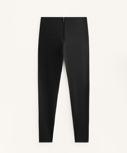 OYSHO Легинсы Compressive в полоску с высокой талией длиной до щиколотки 65 см, черный