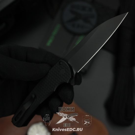 Складной нож PT5336 Malibu - черн. алюм. рук-ть, черн. клинок