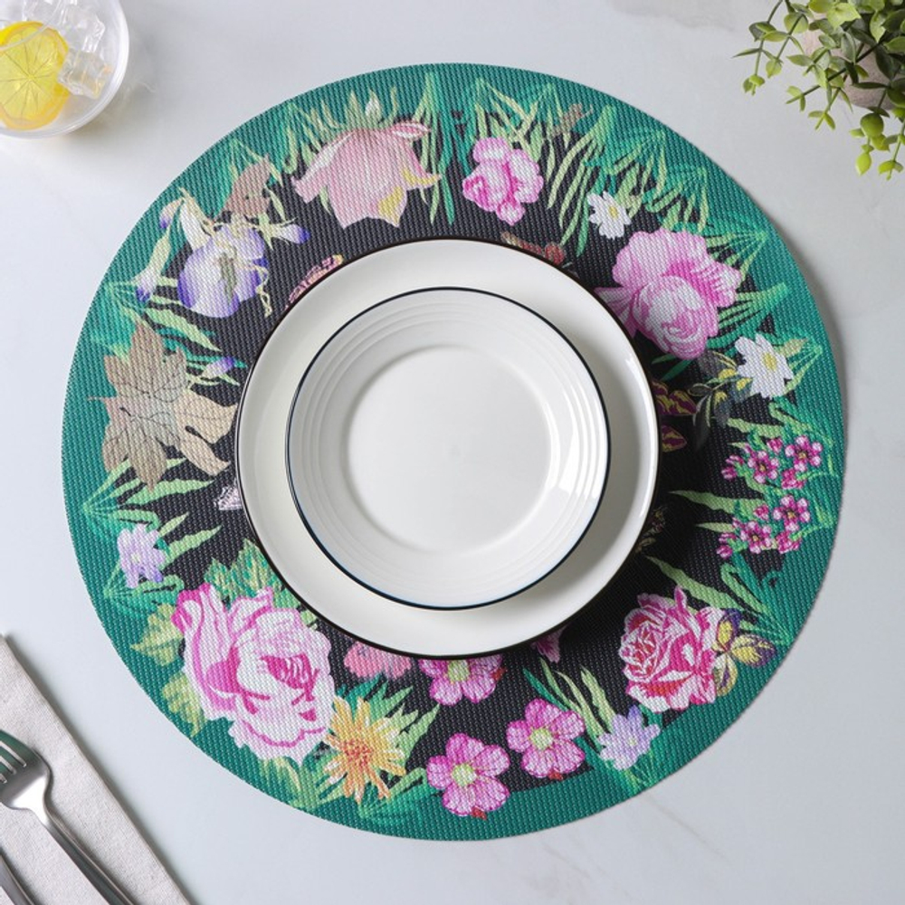 Салфетки сервировочные на стол Доляна «Роуз», 4 шт., d=38 см