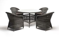 "Равенна" обеденная группа плетеная, цвет графит