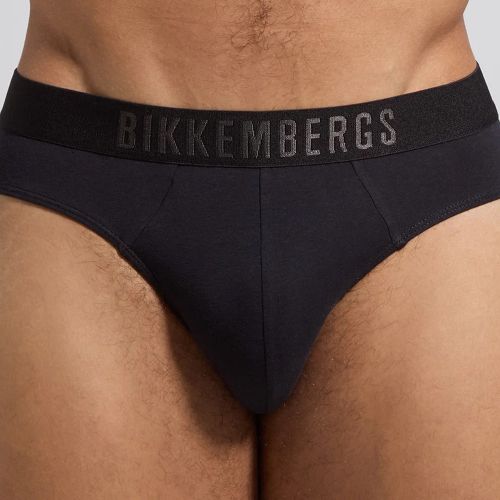 Набор мужских трусов брифов 3в1 (черные, коричневые, белые) Bikkembergs BKK61USP02TR