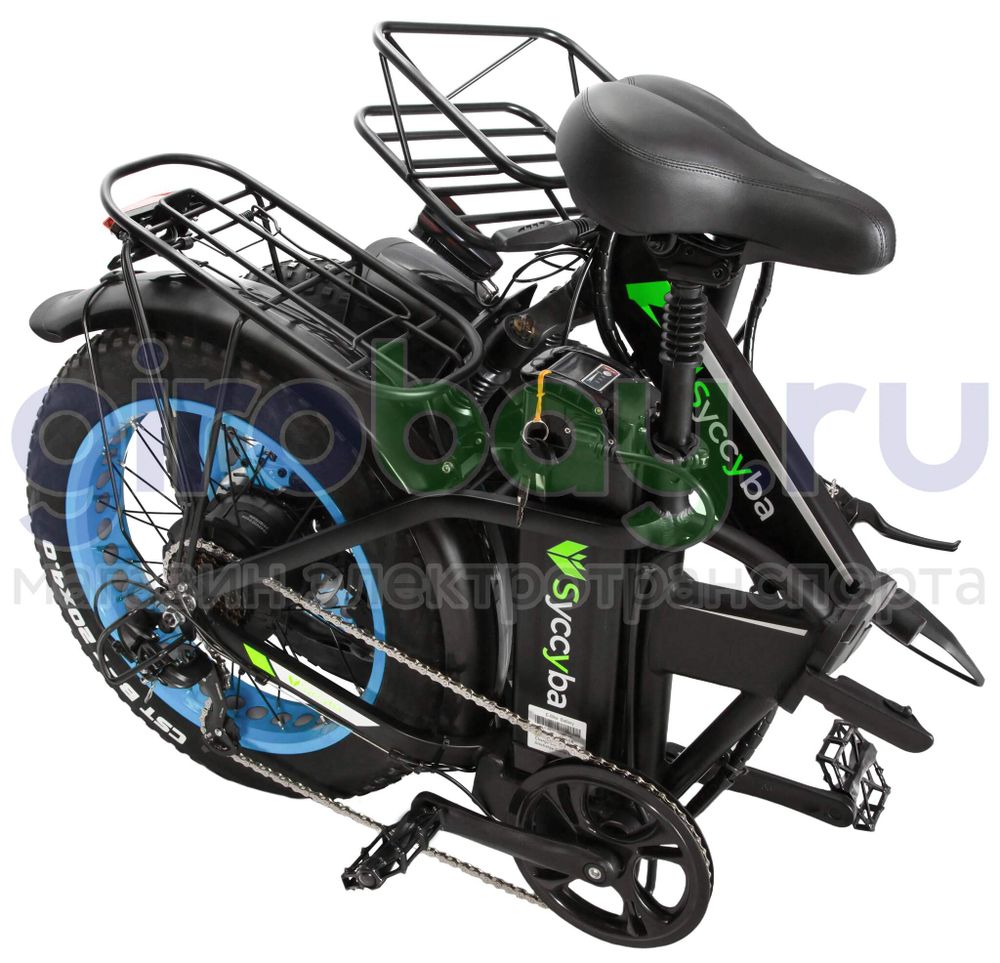 Электровелосипед Syccyba F10 Pro 2025 года (48V/15Ah) - Синий обод фото №14