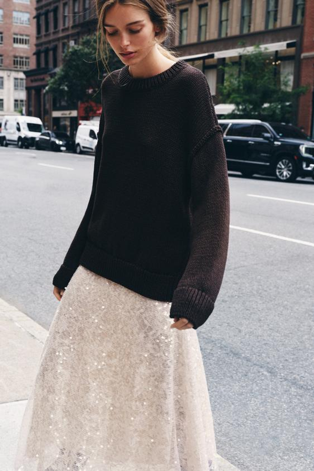 ZARA ЮБКА МИДИ С ПАЙЕТКАМИ, ЦВЕТ РОЗОВОГО МЕЛА