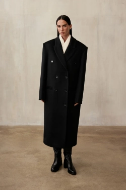 Пальто двубортное (((Power + dressing))), черное