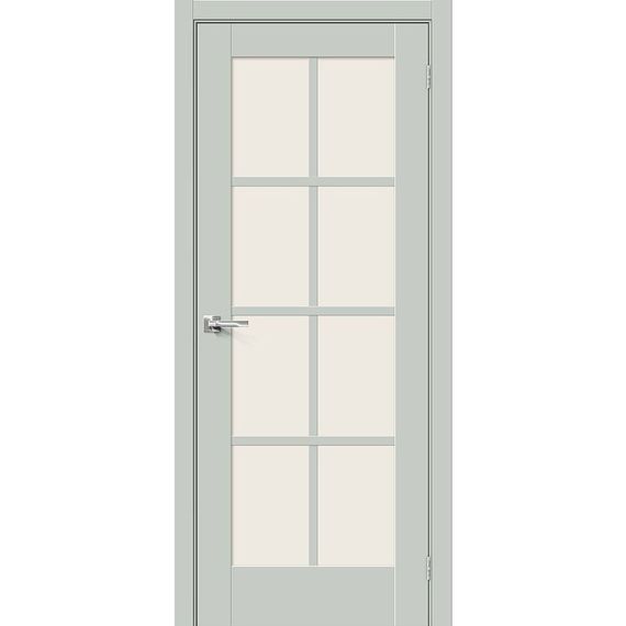 Фото межкомнатной двери эмалит Прима-11.1 grey matt остеклённая