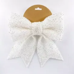 Бант Бьянка 24x24 см., 1 шт., белый, Christmas De Luxe (86822)