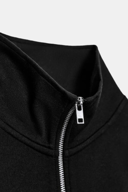 ZARA УКОРОЧЕННАЯ ТОЛСТОВКА НА МОЛНИИ, ЧЕРНЫЙ