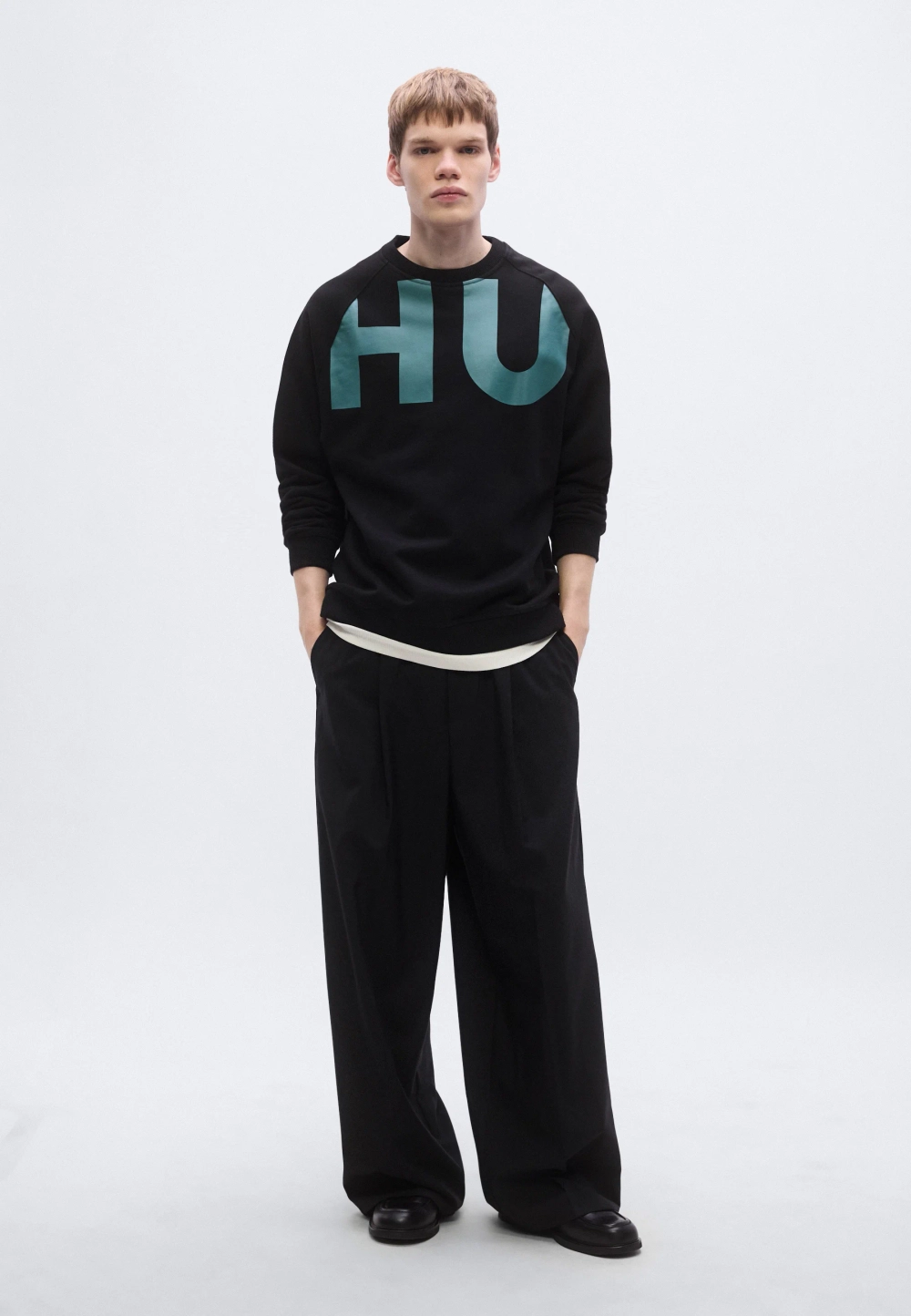 Худи Hugo NALFCREW - black