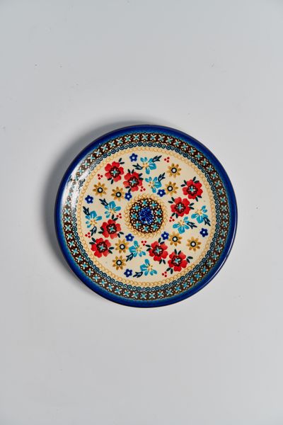 Малая керамическая тарелка с пряничным узором, Польша