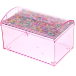 Шкатулка пластиковая с зеркалом «KiKi HAUS», сундучок, цвет розовый, 14.5*9.5*9см (в пакете)