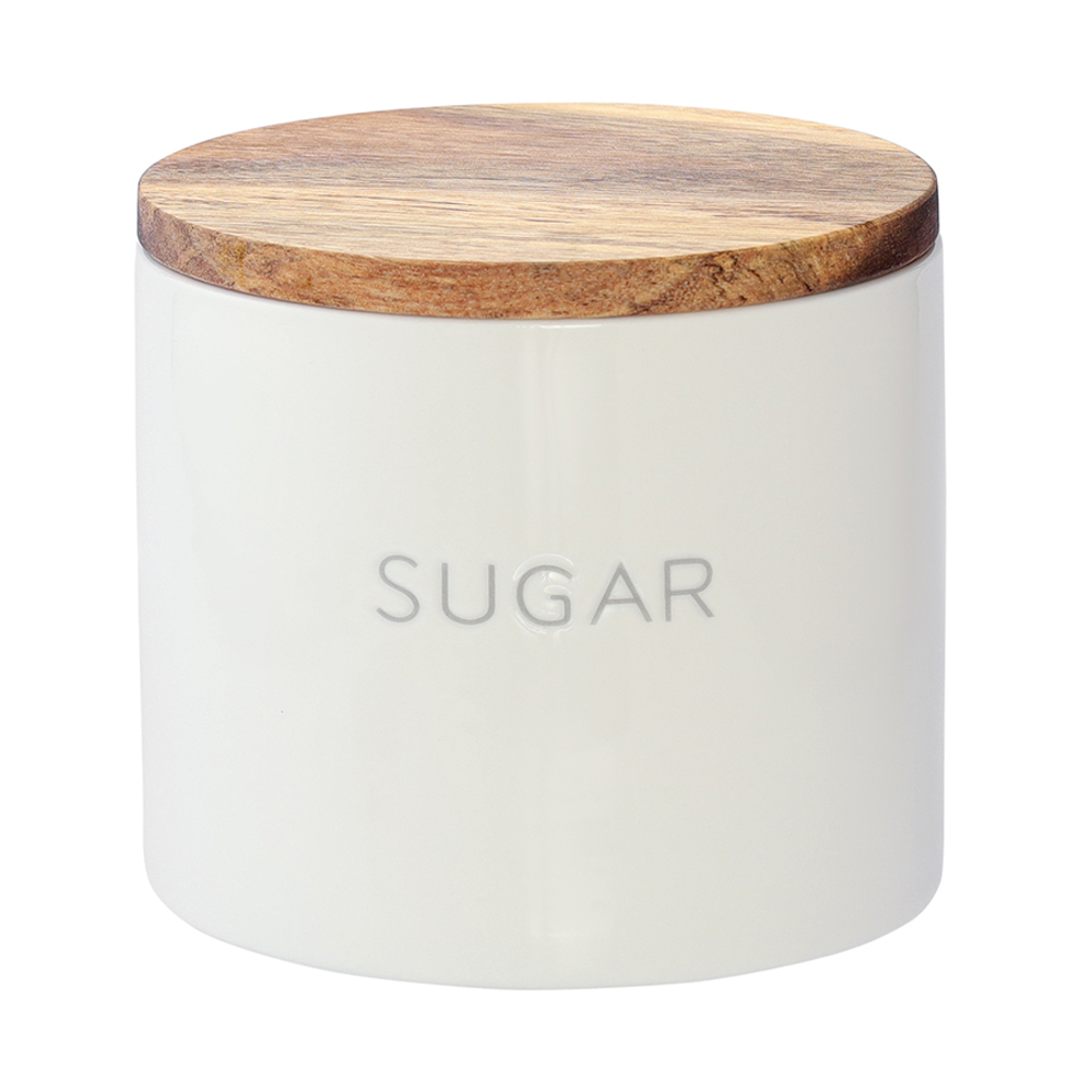 Банка керамическая для хранения сахара, 400 мл, белая