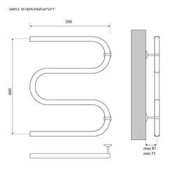 Полотенцесушитель MELODIA Simple 60/50 (MTRSP6050)