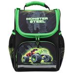Ранец ПИФАГОР BASIC, с эргономичной спинкой, "Monster steel", 35х28х18 см, 270686