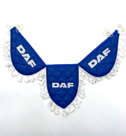 Вымпел тройной Daf (экокожа, синий с белой вышивкой)