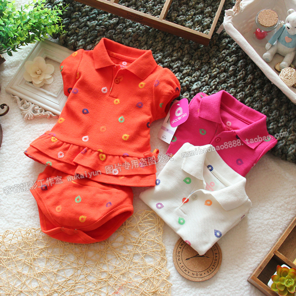 Комплект детский из платья с застежкой-поло и трусиков