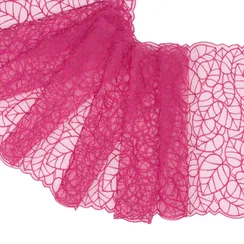 Вышивка на сетке фуксия 22 см