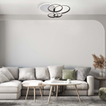 Светодиодный светильник 84+24Вт, 6772Лм, 3000К-6500К, Ra>80, ИК-пульт, плавная регулировка мощности, изменение цветовой температуры, ночник, металл/акрил, белый/черный