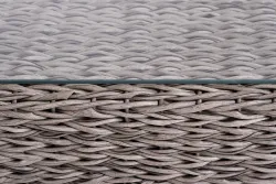 "Капучино сингл" лаунж-зона из искусственного ротанга (гиацинт), цвет серый