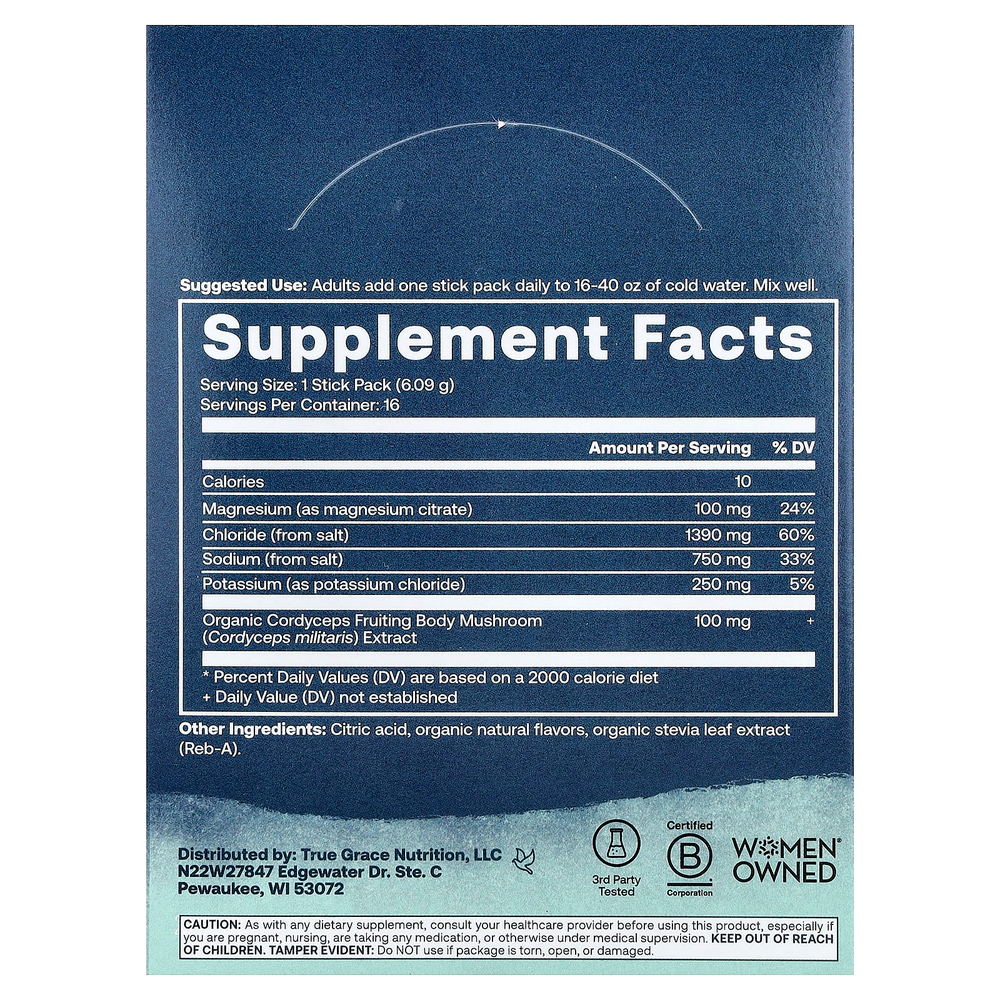 True Grace, ElectroMag™, электролитный порошок, со вкусом грейпфрута, 16 упаковок в стике по 6,09 г (0,21 унции)