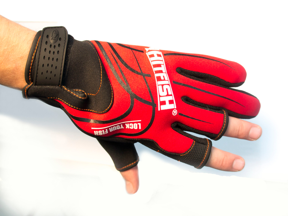 Перчатки HITFISH GLOVE-05 (красный, серый, синий)
