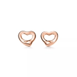 Серьги из розового золота, Tiffany 💠 Open heart 7mm- В наличии