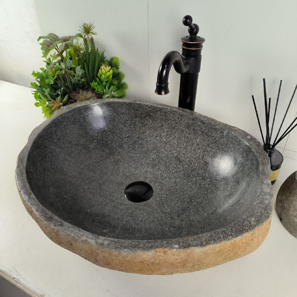 Раковина из речного камня RS-62084 (56*44*15)