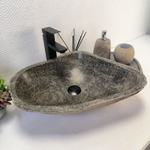 Каменная раковина из речного камня RS-63521 (48*42*15) 0122