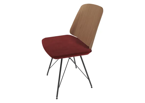 Стул E9.6 (дуб / бордовыи? FiberGuard)