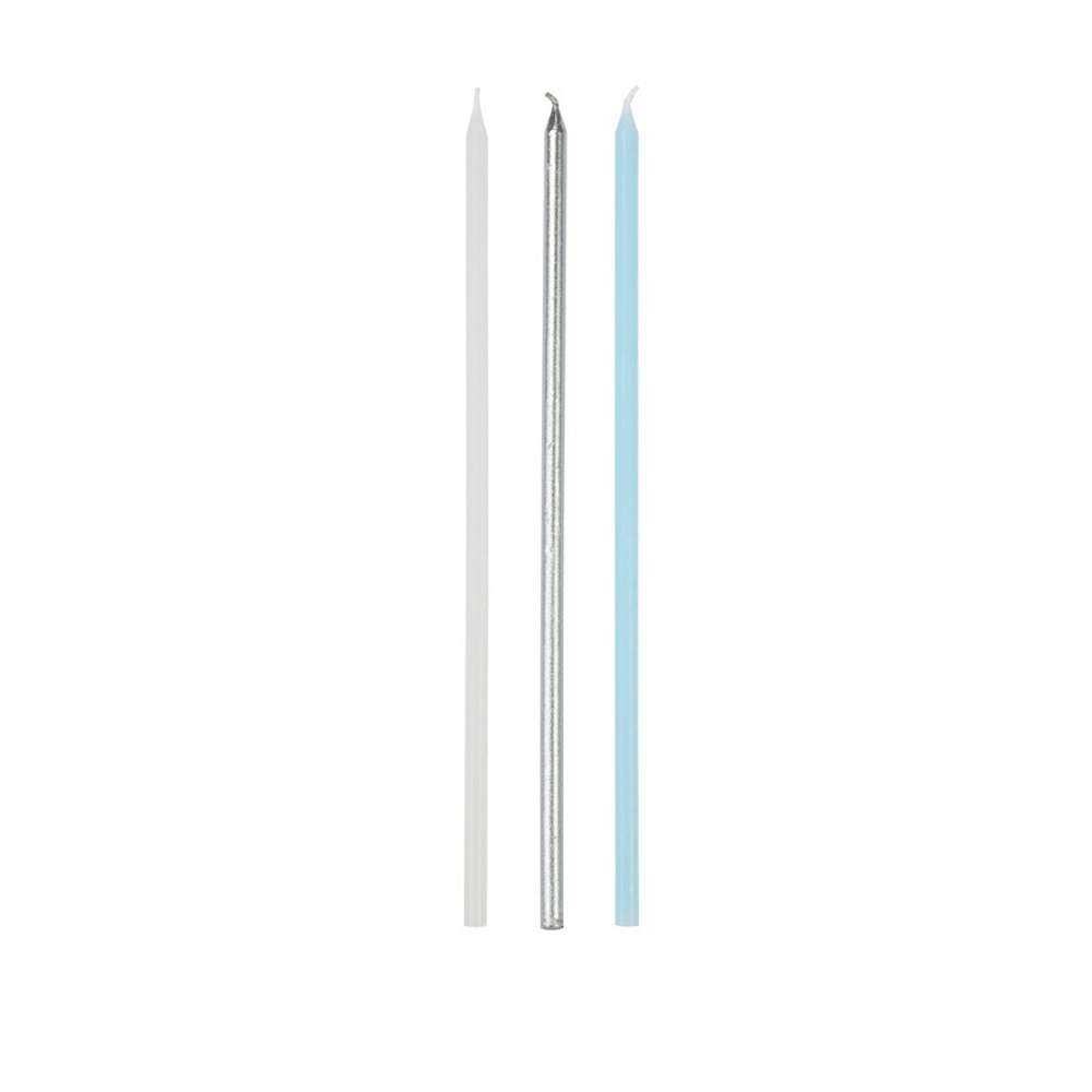 Свечи длинные "Blue+Silver" 16 шт