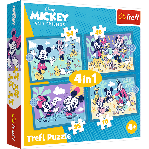Puzzles - &quot;4in1&quot; - Funny happenings of Mickey Mouse / Disney Mickey Mouse and Friends