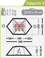 ТУРИСТИЧЕСКАЯ ПАЛАТКА NORMAL ЛАДОГА 3