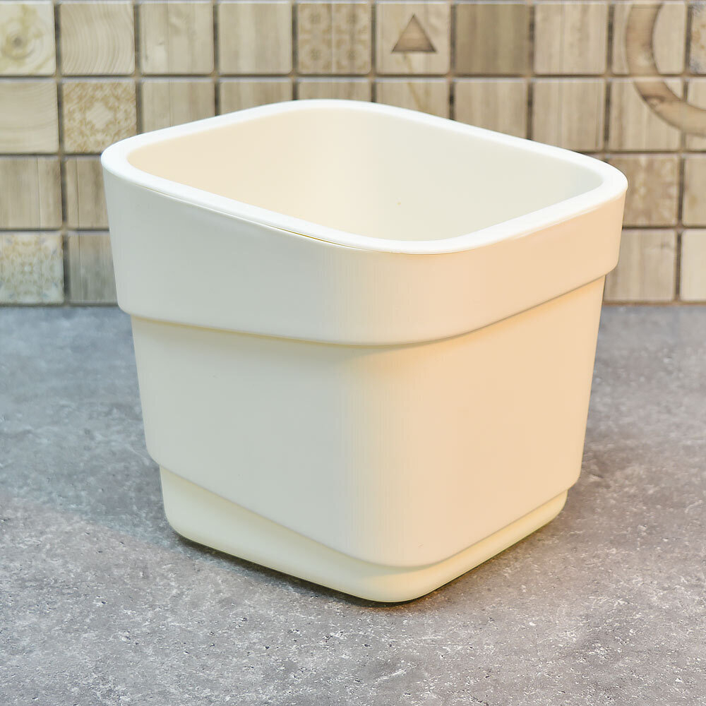 Горшок цветочный Hills фактурный 4л d188мм h176мм, молочный