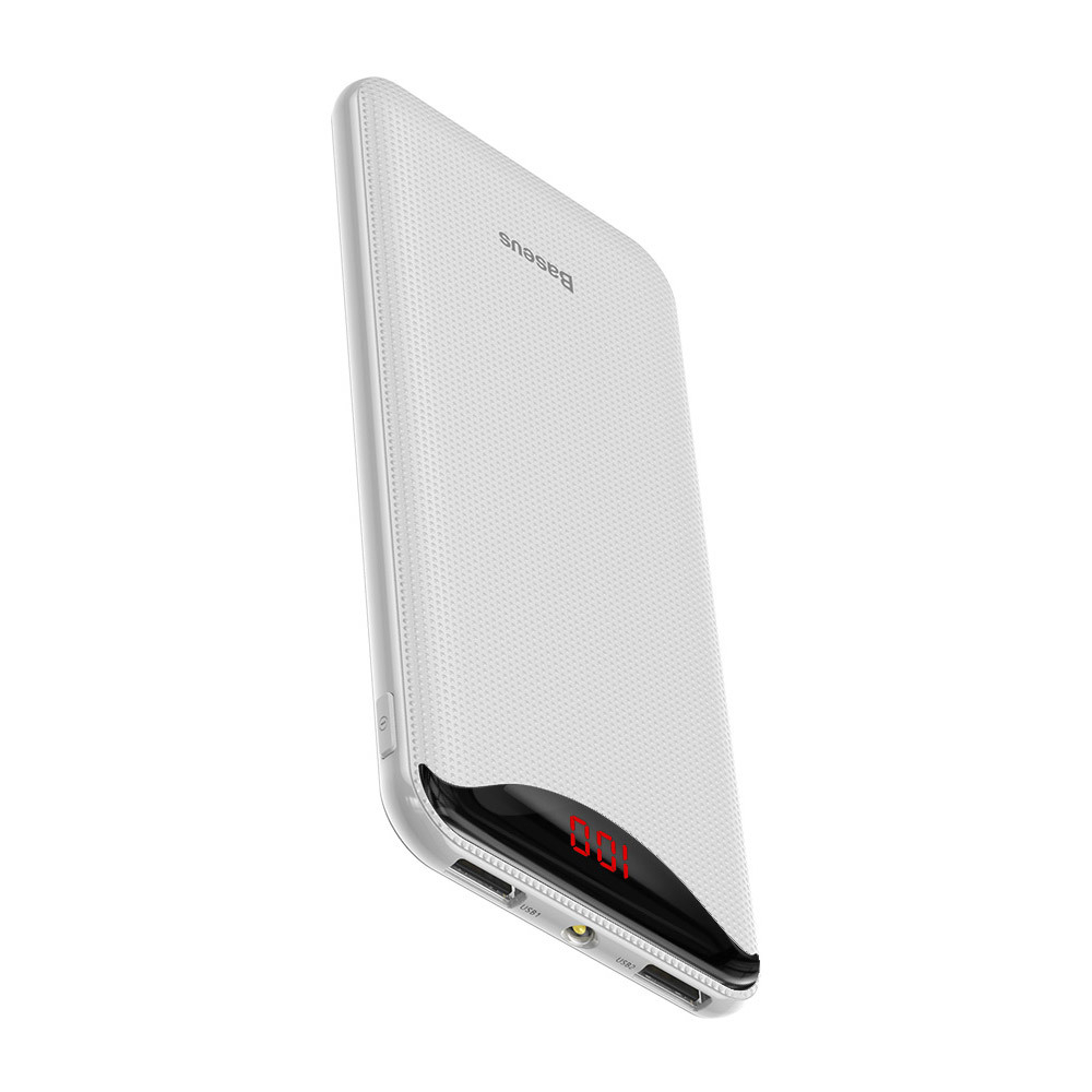 Внешний аккумулятор Baseus Gentleman Digital Display Powerbank 10000mAh - White