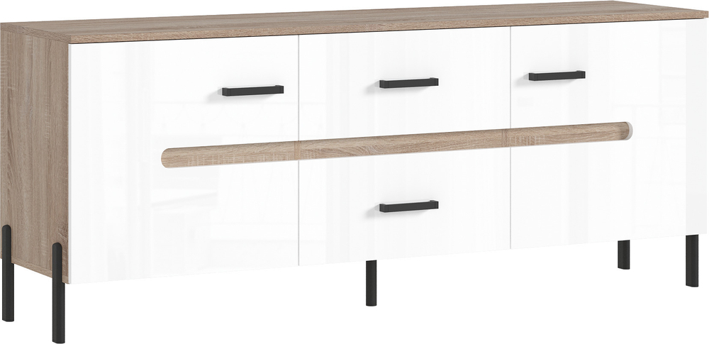 Тумба для ТВ Ким (металл), Бетон графит, Сонома