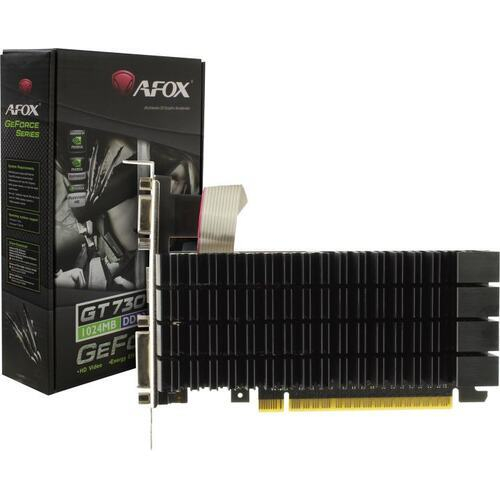 Видеокарта AFOX NVIDIA GeForce GT730, 1Гб GDDR3, 64 бита, LP, Retail, PCIe2.0, пассивная, 2-SLOT, 23Вт, VGA, HDMI, DVI (AF730-1024D3L3-V3)