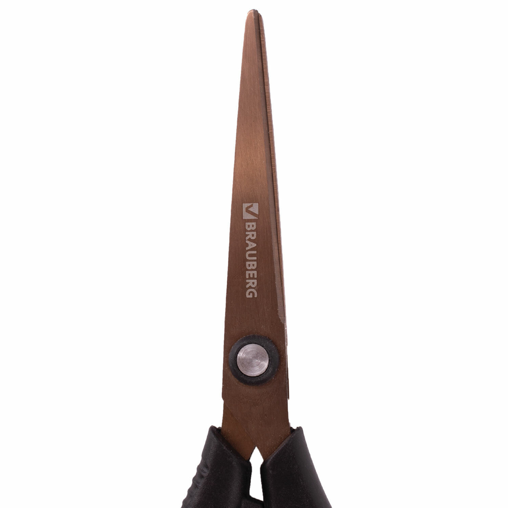 Ножницы BRAUBERG "Heavy Duty" 165 мм суперпрочные титановое покрытие 2-х сторонняя заточка (4 штуки в упаковке)