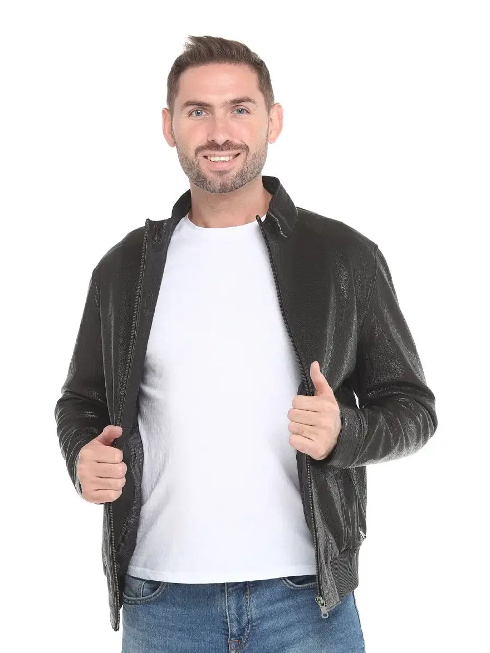 Мужская кожаная куртка / натуральная кожа ягненка / Турция