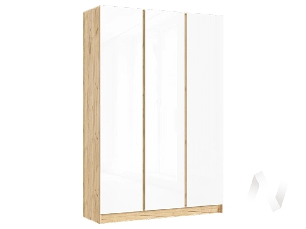 Шкаф 3-х ств. (1500) Келвин (дуб крафт/белый глянец)
