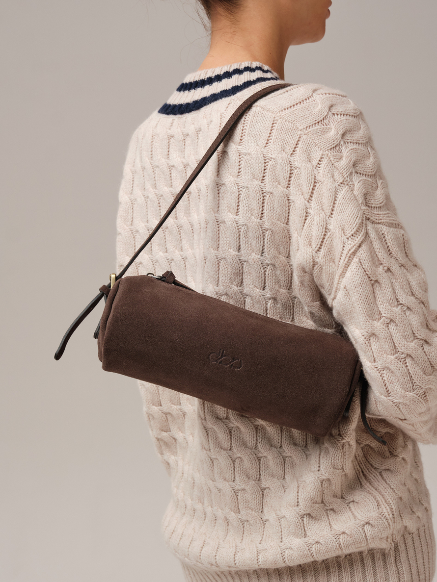 Замшевая сумка DBR 31343 темно-коричневый