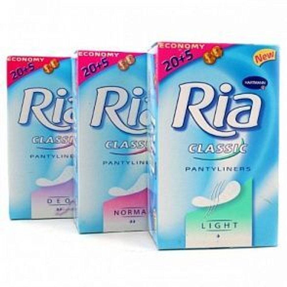 Ria Slip Classic Sanitory Towels, жен.ежеднев.прокладки 25 шт, Лайт